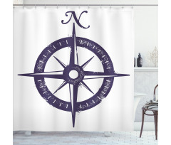 Sailing Navy Color Shower Curtain