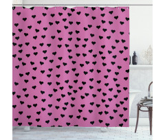 Black Hearts Romantic Shower Curtain