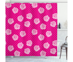 Vintage Roses Love Dot Shower Curtain