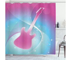 Guitar Music Vibrant Shower Curtain