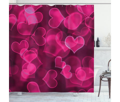 Hearts Blurry Shower Curtain