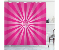 Retro Fractal Stripes Shower Curtain