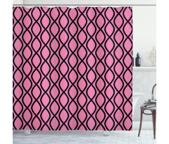 Wavy Lines Feminine Shower Curtain