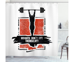 Bodybuilder Barbell Shower Curtain