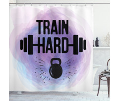 Watercolors Train Hard Shower Curtain