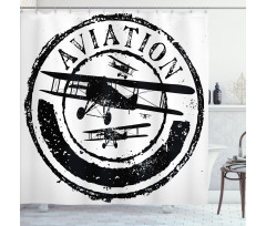 Aviation Retro Shower Curtain