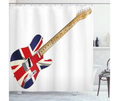 Electric Guitar Flag Shower Curtain