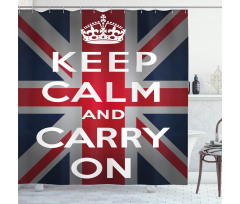 Words Crown UK Flag Shower Curtain