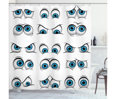 Cartoon Emoticons Funny Shower Curtain