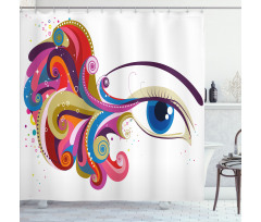 Woman's Eye Colorful Art Shower Curtain