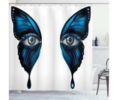 Realistic Female Butterfly Shower Curtain