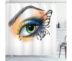 Fantasy Woman Make up Wing Shower Curtain
