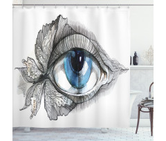 Human Eye Butterfly Dreamy Shower Curtain