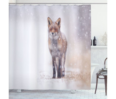 Rural Field Snow Stormy Shower Curtain