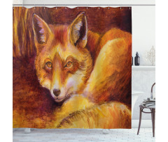 Vibrant Art Fox Resting Shower Curtain