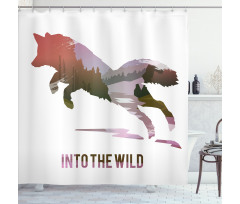 Jumping Fox Wild Woodland Shower Curtain