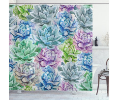 Flowers in Watercolor Shower Curtain