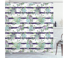 Natural Cactus Pattern Shower Curtain
