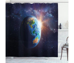 Face of Earth in Space Shower Curtain