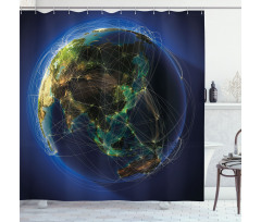 Earth Lines Navigation Shower Curtain