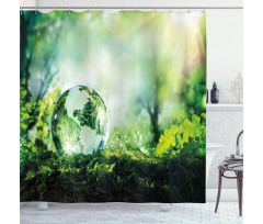 Globe in Fresh Forest Shower Curtain