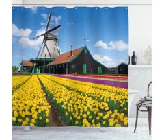 Dutch Tulips Country Shower Curtain