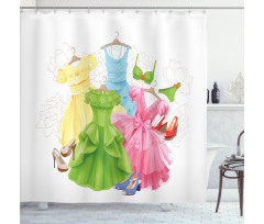 Girl Wardrobe Shower Curtain