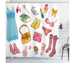 Girlish Items Shower Curtain