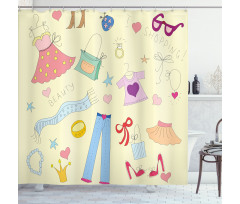 Doodle Items Shower Curtain