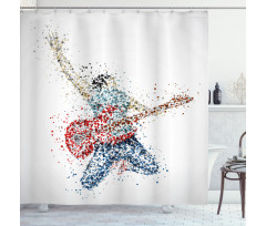 Guitarist Dots Shower Curtain