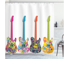 Colorful Flowers Star Shower Curtain