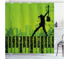 Music in the City Shower Curtain