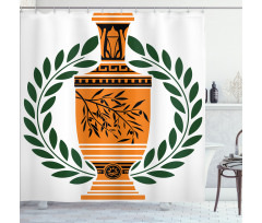 Greek Vase Laurel Shower Curtain