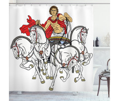 Hellenic Man Chariot Shower Curtain