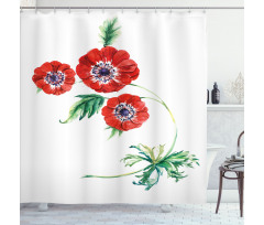 Red Watercolors Shower Curtain