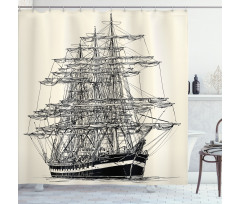 Sail Boat Vintage Shower Curtain