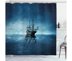 Night Sky Ocean Shower Curtain