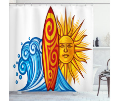 Ocean Wave Sun Shower Curtain