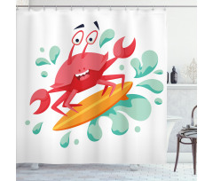 Caricature Crab Shower Curtain