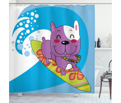 Cartoon Bulldog Shower Curtain
