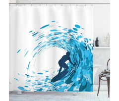 Huge Wave Athlete Shower Curtain