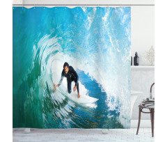 Wave Surfer Sport Shower Curtain