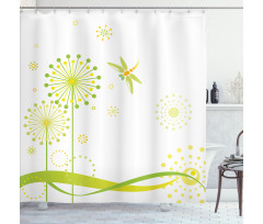 Spring Dandelion Art Shower Curtain