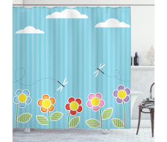Daisy Bloom Cartoon Shower Curtain