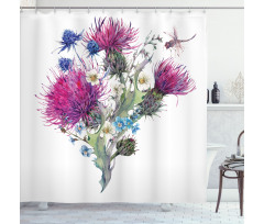 Summer Meadow Herbs Shower Curtain