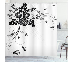 Fern Plants Floral Shower Curtain