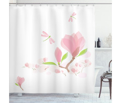 Soft Magnolia Leaves Shower Curtain
