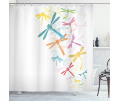 Winged Insects Bugs Shower Curtain