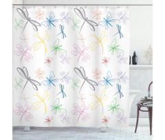 Doodle Style Bugs Shower Curtain