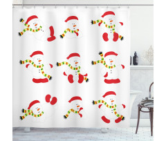 Snowmen with Scarf Shower Curtain
